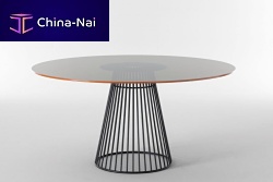 Contemporary table CARLINOsteelsteel baseround