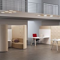Wall sound-absorbing panel TRS SOUNDfabricwoodenfor office