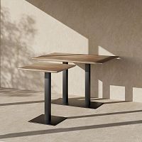 Contemporary table SILVA solid woodmetal baserectangular