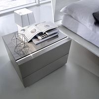 Contemporary bedside table ATHEAlacquered woodrectangularilluminated