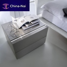 Contemporary bedside table ATHEAlacquered woodrectangularilluminated