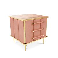 Contemporary bedside table COLUMBUSpolished brassmarblerectangular