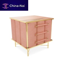 Contemporary bedside table COLUMBUSpolished brassmarblerectangular