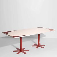 Contemporary table Parrotwoodenmetal baserectangular