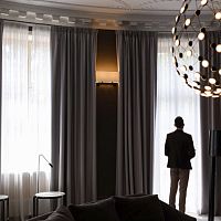 Plain curtain pleatedfabric