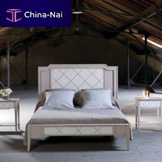 Double bed 11000 Lit Quartettraditionalwith headboardwooden