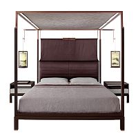 Canopy bed THEAdoublecontemporarywith upholstered headboard