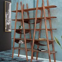 Contemporary shelf Blakeoakwalnutleather