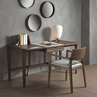 Contemporary writing desk ARAMISsolid woodashleather