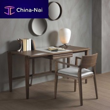 Contemporary writing desk ARAMISsolid woodashleather