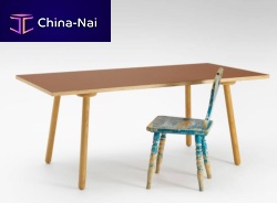 Contemporary table MT2linoleumwooden baserectangular
