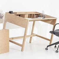 Contemporary desk TORTAoakAmerican walnutergonomic