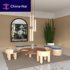 Contemporary coffee table NAMIepoxywalnut basemaple base