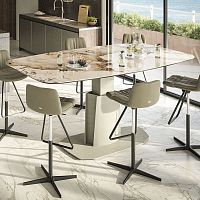 Contemporary table AVIATOR ceramicsteel baserectangular