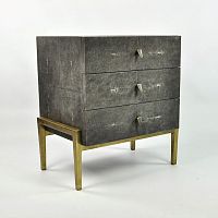 Contemporary bedside table BS METEORshagreenmetal baserectangular