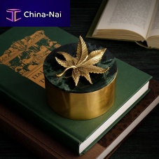 Brass storage box HEMPmarblewith lid