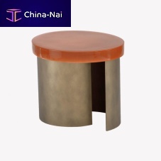 Contemporary side table NUAGEceramiclacquered metal baseoval