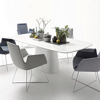 Contemporary table CONICMDFsolid woodwalnut
