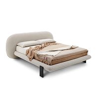 Double bed WABIcontemporaryupholsteredwith upholstered headboard