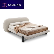 Double bed WABIcontemporaryupholsteredwith upholstered headboard