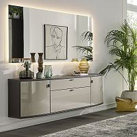 Wall-mounted sideboard KIRA-SYSTEM-DIELENcontemporarylacquered woodwith swing doors