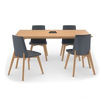 Contemporary table ETTAsolid woodsolid wood baserectangular