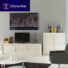 Contemporary TV cabinet ARClacquered woodwhite