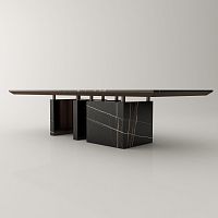 Contemporary dining table GUTMANmarblesteel basemarble base
