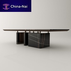 Contemporary dining table GUTMANmarblesteel basemarble base