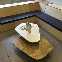 Contemporary side table PILOToakHPLwooden base