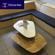Contemporary side table PILOToakHPLwooden base