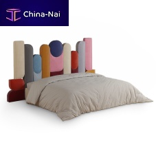 Double bed EJ EEcontemporaryupholsteredwith upholstered headboard