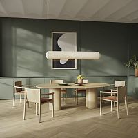 Contemporary table GHIA 74woodenwooden baseround