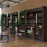 Free-standing bookcase TOCCATAcontemporaryMDFlacquered glass