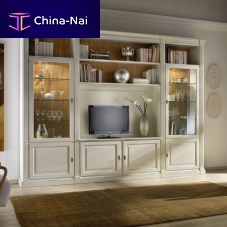 Contemporary TV wall unit R13lacquered woodmodularwith built-in light