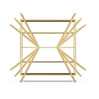 Free-standing bookcase KozmuscontemporaryAmerican walnutpolished brass