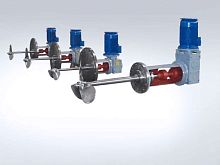 Side-mount mixer turbinecontinuousfor liquids