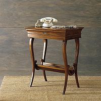 Traditional side table 628woodenrectangularwith storage compartment