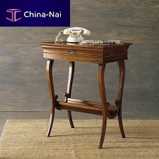 Traditional side table 628woodenrectangularwith storage compartment