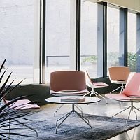 Contemporary coffee table OH! HPLlacquered metal steel basechrome steel base