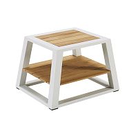 Contemporary side table YORKteakaluminum baserectangular