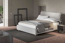 Double bed DENIMcontemporaryupholsteredwith headboard