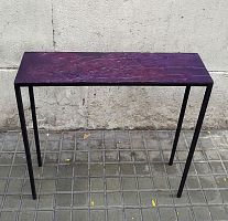 Contemporary sideboard table EMPREINTES N1 fiber-reinforced concretemetal baserectangular