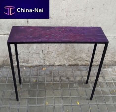 Contemporary sideboard table EMPREINTES N1 fiber-reinforced concretemetal baserectangular