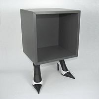 Contemporary side table KUBO DECOLTE'resinrectangularwith storage compartment