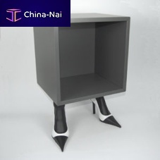 Contemporary side table KUBO DECOLTE'resinrectangularwith storage compartment