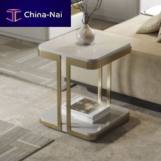 Contemporary side table Kyara XLUXwoodenmetal basesquare