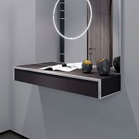 Contemporary sideboard table Smart wood veneerleatherrectangular