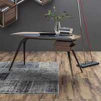 Contemporary secretary desk LOGOSwoodenmetalleather