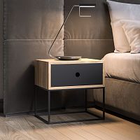 Contemporary bedside table ARSENoakMDFwood veneer
